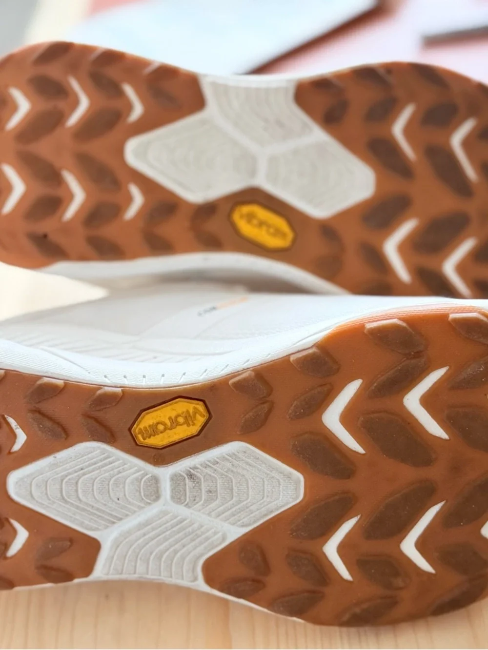 Hoka White Athletic Running Shoes with Gum Outsole - Picture 6 of 6
